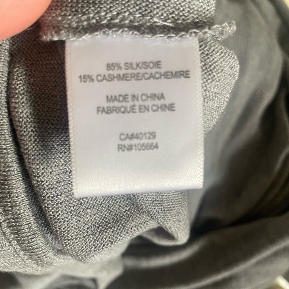 LAMB Heather grey silk and cashmere t shirt - Picture 5 of 8